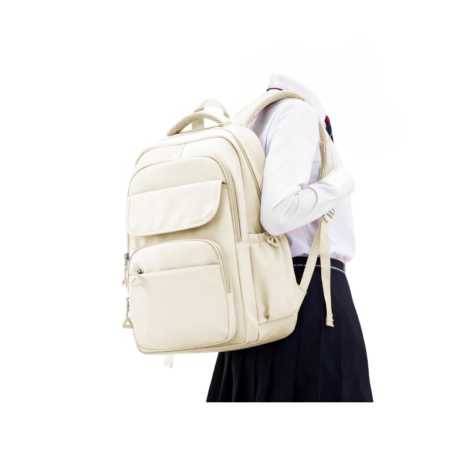 HYC00 Plecak Szkolny Młodzieżowy Dziewczęcy Tornister Lekki Szkoły średniej Dziewczyny Plecaki Studenckie Kobiety Szkolny Plecak Uniwersytet Casual Daypack Laptopa Backpack for Women Work Bag,Beżowy