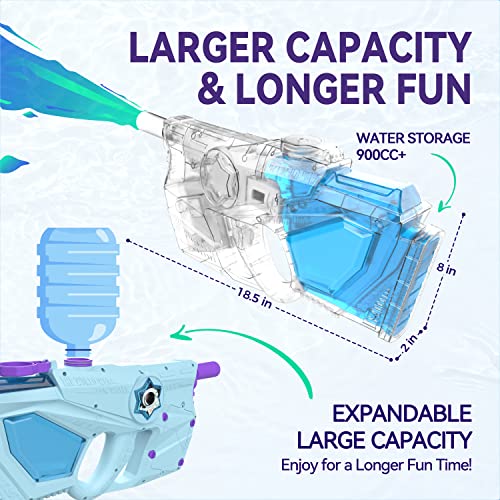 Bellochiddo Electric Water Gun - Automatic Water Blaster Gun With 900Cc Large Capacity & 40Ft Shooting Distance, Kids Squirt Guns With Rechargeable Battery, Summer Pool Toys For Boys Girls #TOP2