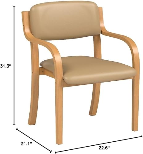 Miniatura 2 de Iris Plaza STKC2S-795 Chair, Wide Seat, Anti-Fatigue, Gentle on Your Buttocks, Easy to Grip, Stackable, Dining Chair, Includes Tools, Wooden, Beige
