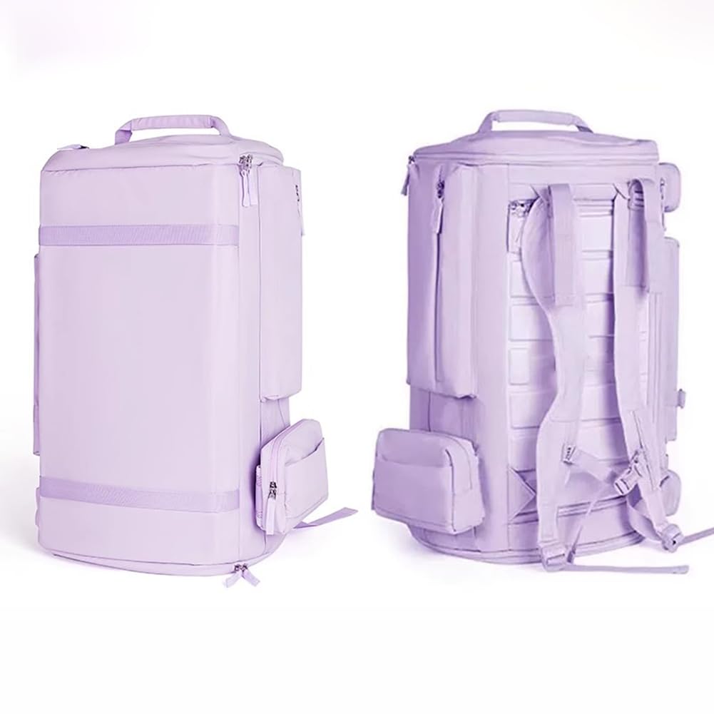 KK-GAL 55L Large Padded Ski Backpack, Travel Backpack for Skiing Gear, Professional Ski Boot Bag, Water-Resistant Backpack for Skiing, Ski Gear Bag Backpacks for Boots & Snowboard,Purple