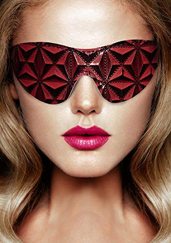 Ouch! by Shots - Luxury Vinyl Eye Mask with Elastic Straps - Burgundy