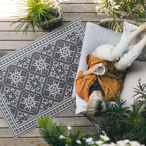 Tapis d'extérieur imperméable résistant décoloration pour terrasse - 3