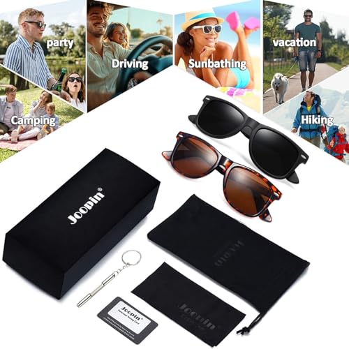 Image of Joopin Square Sunglasses Polarized UV400 Designer Sun Glasses Men Women | Oversized, Plastic Frame, Retro, Vintage, Unisex, Trendy Shades for Driving, Party, Fishing, Business, Costume