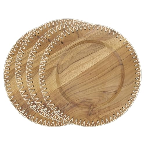 Set de 4 Platos Decorativos de Madera 13" miniatura 3