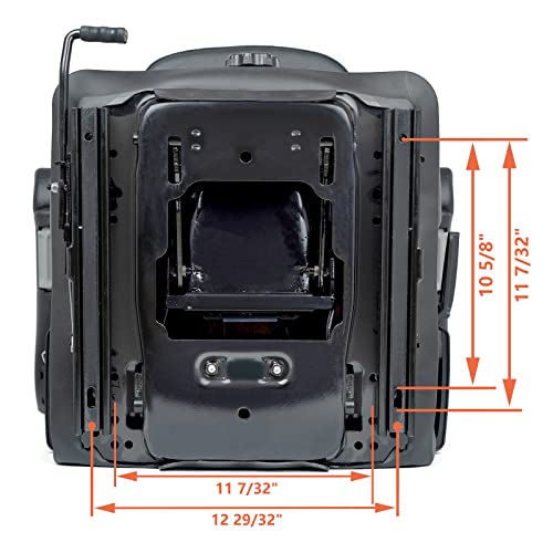 Tractor Suspension Seat, Highback Low Mower Seat, Adjustable Backrest and Slide Rails, Armrests Shock Absorber Heavy Duty Seat for Toro Forklift Mower Excavator Harvester