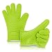 KitchCo Silicone Heat Resistant BBQ and Cooking Gloves - Directly Manage Hot Food - Green