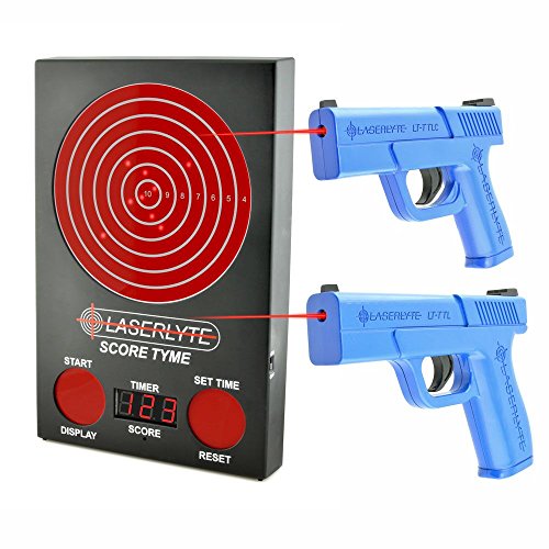 LaserLyte TLB-LVS Score Tyme Laser Trainer Target with Two Laser Training Pistols for Reactive Laser Shooting and Dry Fire Practice