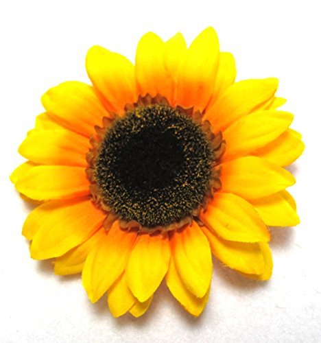 Yellow Orange Sunflower Hair Flower Clip