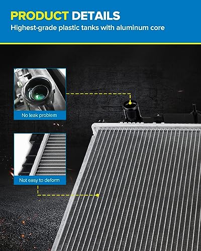 Image of PHILTOP CU1830 Radiator Replacement for Escort 1998-2001, Sable 1996-2005, Taurus 1996-2007 2.0L 3.0L 3.4L
