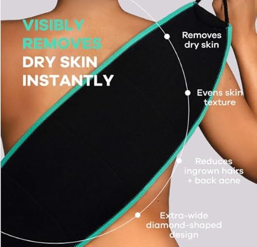 Dermasuri - Deep Exfoliating Back Scrubber - Bath & Shower Back Scrub - Body Exfoliator Scraper Tool - Deep Exfoliation Body Cleaner for Shower - 27" Long, 8" Wide