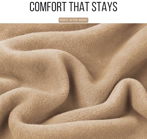 Image of VAS COLLECTIONS Luxury Warm Winter Elastic Fitted Bedsheet with 2 Pillow Covers - Ultra Soft Flannel Velvet Touch, Cozy & Wrinklefree lintfree Size - 78x72+10 Inches (Beige)