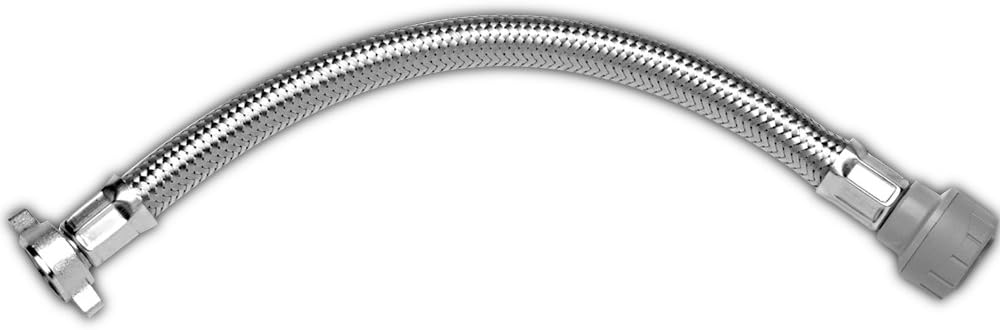 Polyplumb Push Fit Flexible Tap Connector 15mm x 1/2-inch x 300mm (Pack of 2)