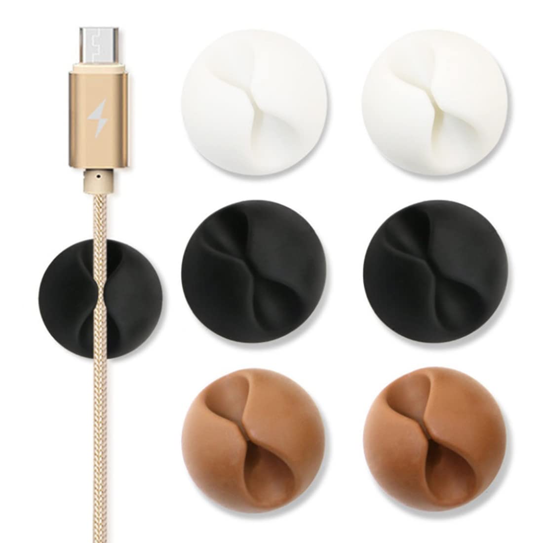 Cable Clips, 6 Pack Cord Organizers, Adhesive Wire Clips