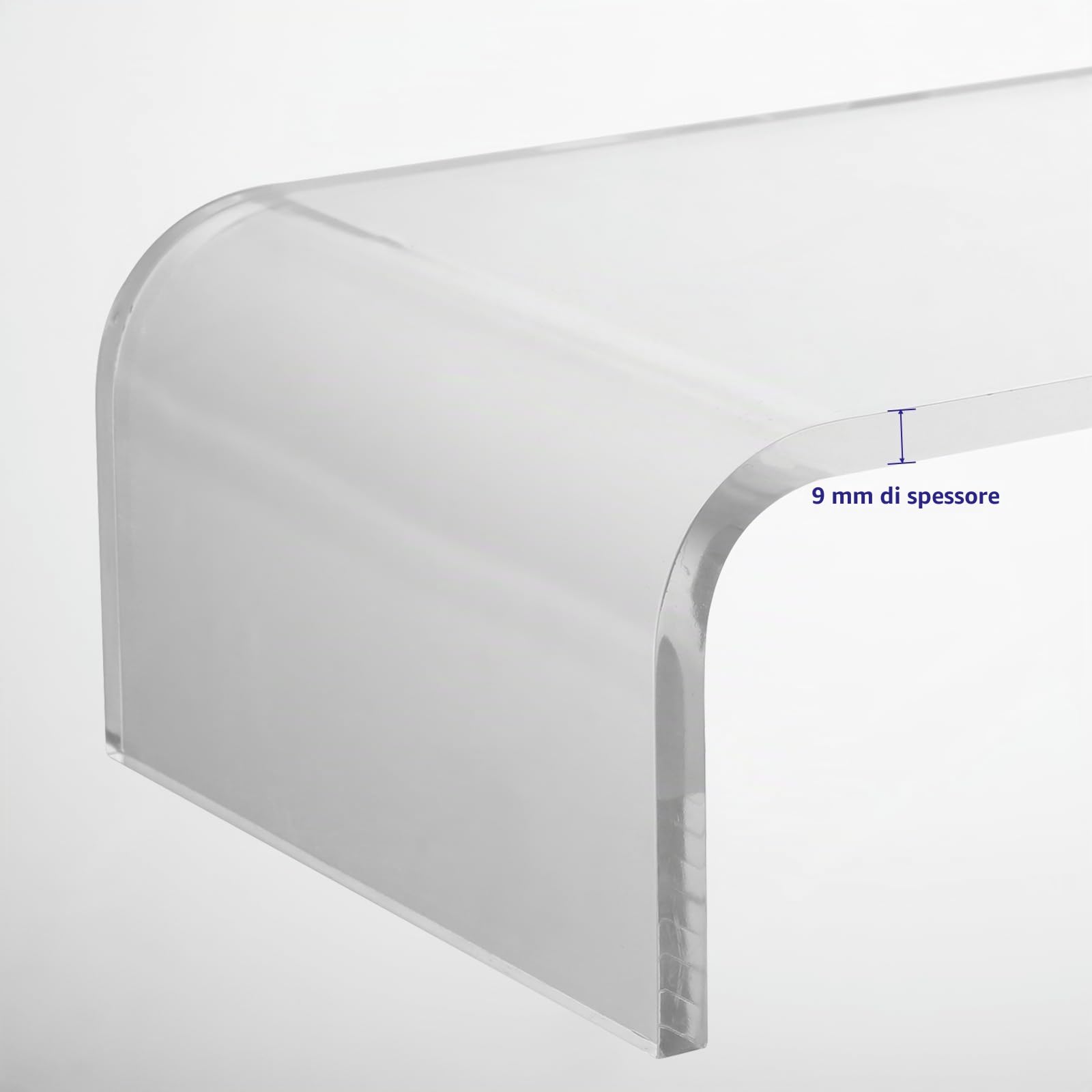Windfromort Supporto per monitor acrilico – Altezza dello schermo in acrilico – Supporto trasparente per monitor da scrivania per laptop, notebook, PC, 40,6 x 19 x 10 cm