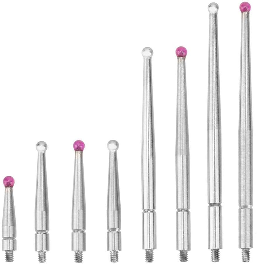 Tungsten Steel/Ruby Head Dovetail Rails Dial Gauge Needle 1.6mm Indicator Probe Test Indicators(M1.6*L44.5*D2.0-Tungsten Steel Head)