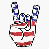 HOF Trading Rock N Roll Gift USA Hand Horns Retro Concert Band Vinyl Sticker Waterproof Decal Laptop...