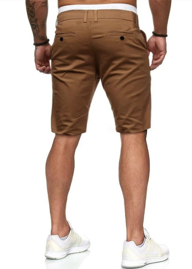 Image of HUNGSON Mens Slim Fit Shorts Stretch Chino Short Pants