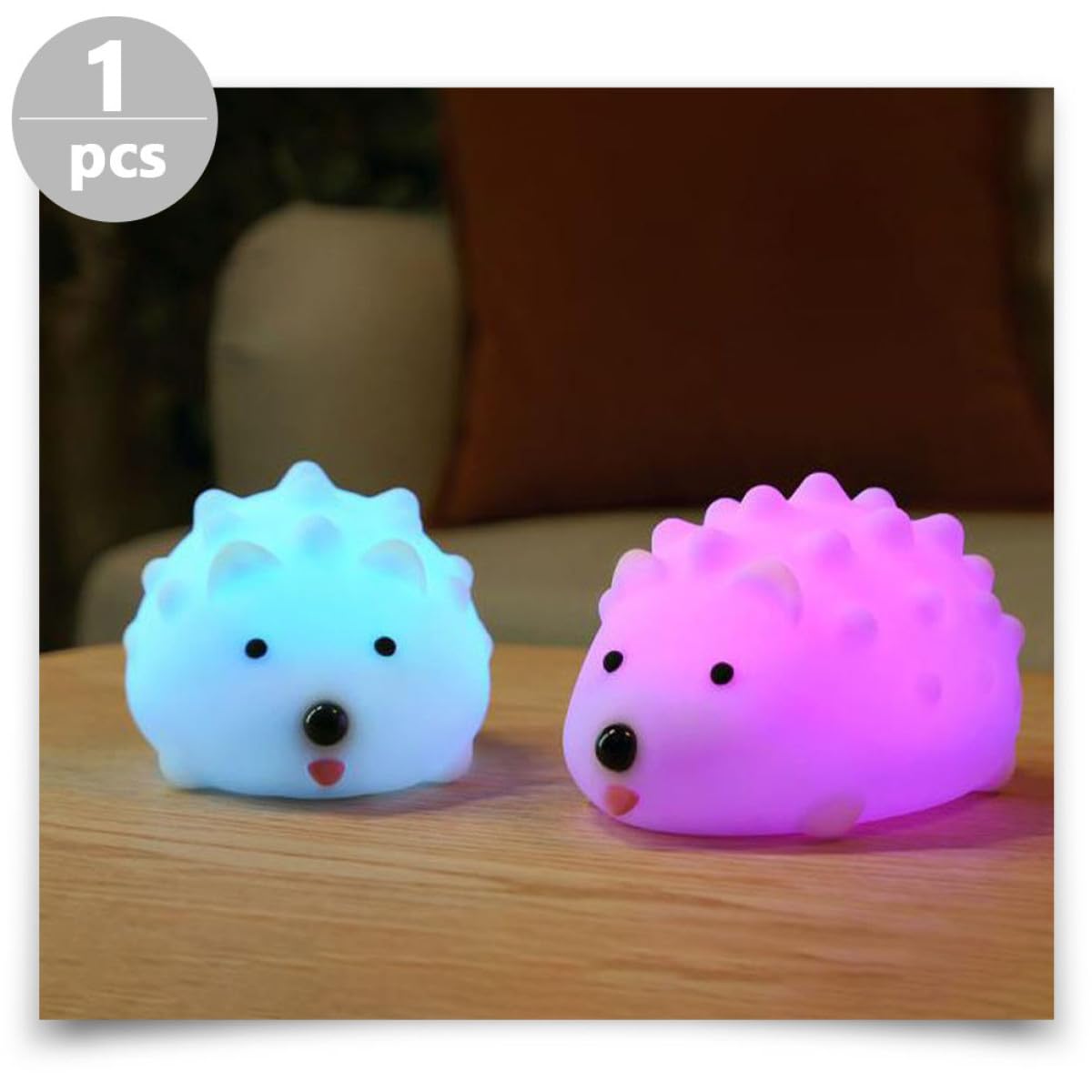 VALICLUD Lámpara Inteligente de Silicona en Forma de Erizo, Luz LED Recargable Usb, Diseño Suave sin Rebabas para Habitaciones Infantiles y Ambiente Hogareño