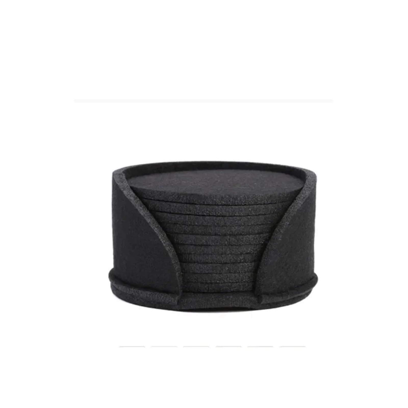 Coasters 10pcs Round Felt Coaster Dining Table Protector Pad Heat Resistant Cup Mat Coffee Tea Hot Drink Mug Placemat Kitchen Accessories(Black)