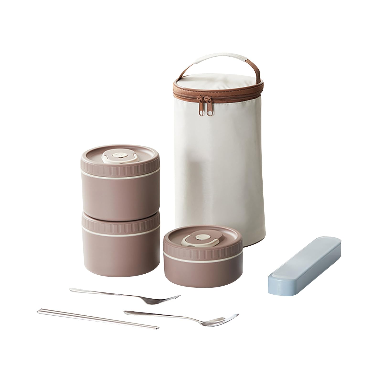 Juego de fiambreras aisladas con varios compartimentos, caja Bentos apta para microondas de acero inoxidable con bolsas térmicas para el uso en la oficina y en la escuela, recipiente robusto Bentos