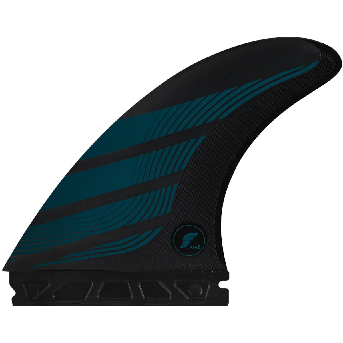 Future Fins FAM2 Alpha Thruster Fin Set Carbon/Teal Blue - Large