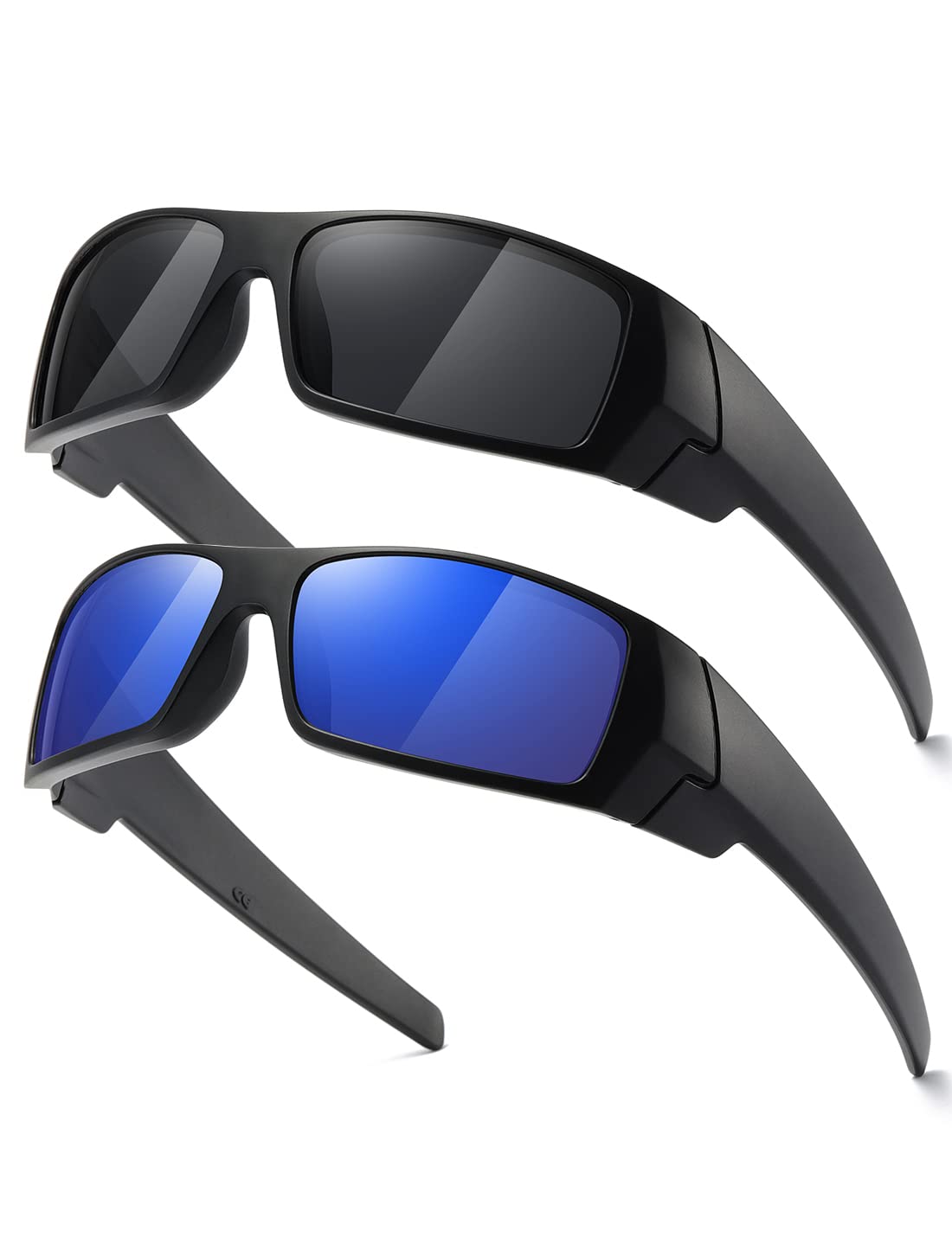 Polarized Sunglasses Men Womens Trendy Retro Sports Rectangular Wrap Around Vintage Shot Shield