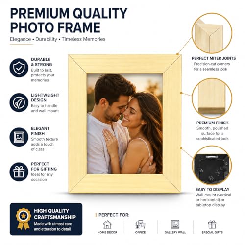 Image of Photo Frame Set of 3 - Modern Tabletop Picture Frames for Desk, Living Room & Bedroom Decor, Perfect for Wedding, Couple & Family Photos (3 x 3 inches) (Ook Wood)