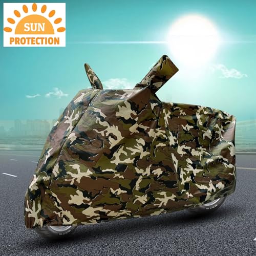 Image of Auto Hub Waterproof Bike Cover Compatible with RE Standard Bullet 350 Dustproof, UV Protection Two Wheeler Bike Standard Bullet 350 Cover - Army Print