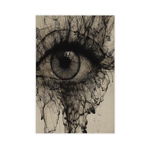 Poster sur toile surréaliste Dark Eye déco chambre coucher 60x90cm