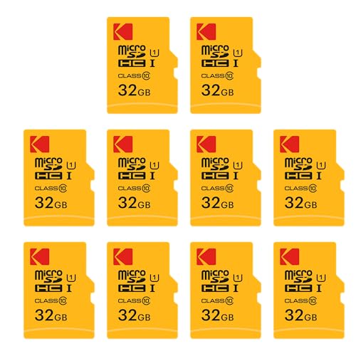 Image of Kodak 32GB 10-Pack MicroSDHC Card, Class 10 UHS-I U1, with Adapter 10x Write Speed (10-Pack)