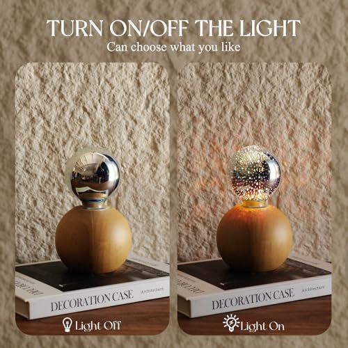 Porseme 3D Fireworks Decorative Light Bulb, E26 Base, 4W, AC100-240V, Glass Bulbs with Soft Warm Light, Shiny Decor for Home, Bedroom, Party (Included 1-Pack G80 Bulbs) - image 5
