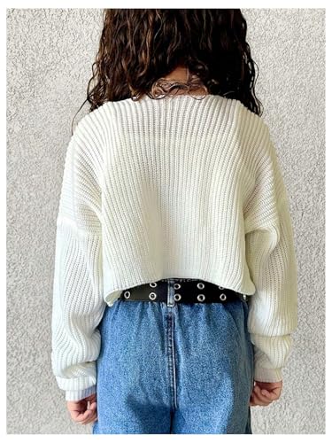 Girl's Long Sleeve Crop Cardigan Open Front Fall Sweaters Shrug Bolero2