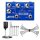 JOYO R-05 Maximum Overdrive Pedal Bundle with DC 9V Power Supply (800mA -1A) AC Adapter & CM-11 6.35mm Patch Cables 7.8 Inch