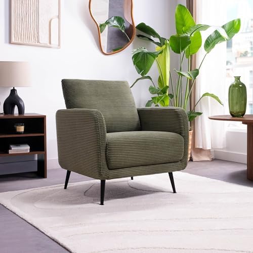 Fauteuil Design Emma Velours Côtelé Vert Sauge – Fauteuil Moderne...
