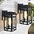 2 Packs Dusk to Dawn Outdoor Wall Lighting 9.76'', Exterior Light Fixture Wall Mount for House Front Porch Light, Black Anti-Rust Modern Outdoor Lantern with Tempered Glass Shade for Garage