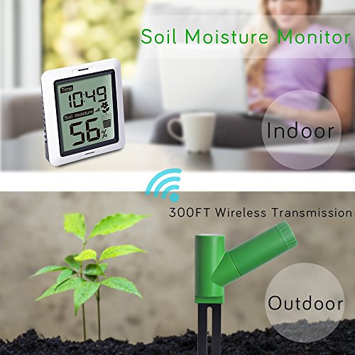 ECOWITT WH0291 Soil Moisture Tester Plant Soil Moisture Sensor Meter with Digital LCD Display for Garden Lawn Potted Plant Care Indoor Outdoor
