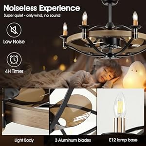 32 chandelier ceiling fans with lights and remote bladeless rustic ceiling fanscaged ceiling fans for living room farmhouse  urban country home decor