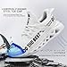 Super Lightweight Steel Toe Shoes for Women Men Comfortable Tennis Safety Shoes Slip On Athletic Steel Toe Sneakers Puncture Proof Work Sneakers White