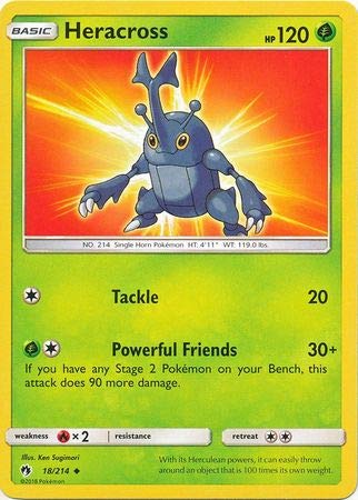 Pokemon Tarjeta individual HERACROSS 18/214 LOST THUNDER : Amazon