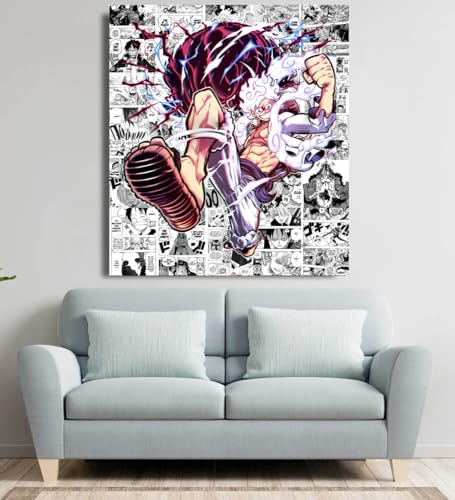 Image of Moment Prints Luffy Manga Collage Poster Set 2 - Set of 20, 210 mm x 297 mm, 300 GSM Paper, Luffy Posters, Monkey D. Luffy Poster (Luffy Manga 2) - Glue Dots Included, Cardstock