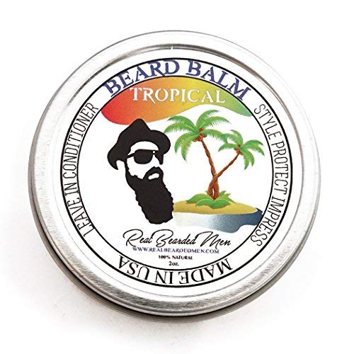 REAL BEARDED MEN 100% Natural Premium Beard Balm 2 oz - Tropical