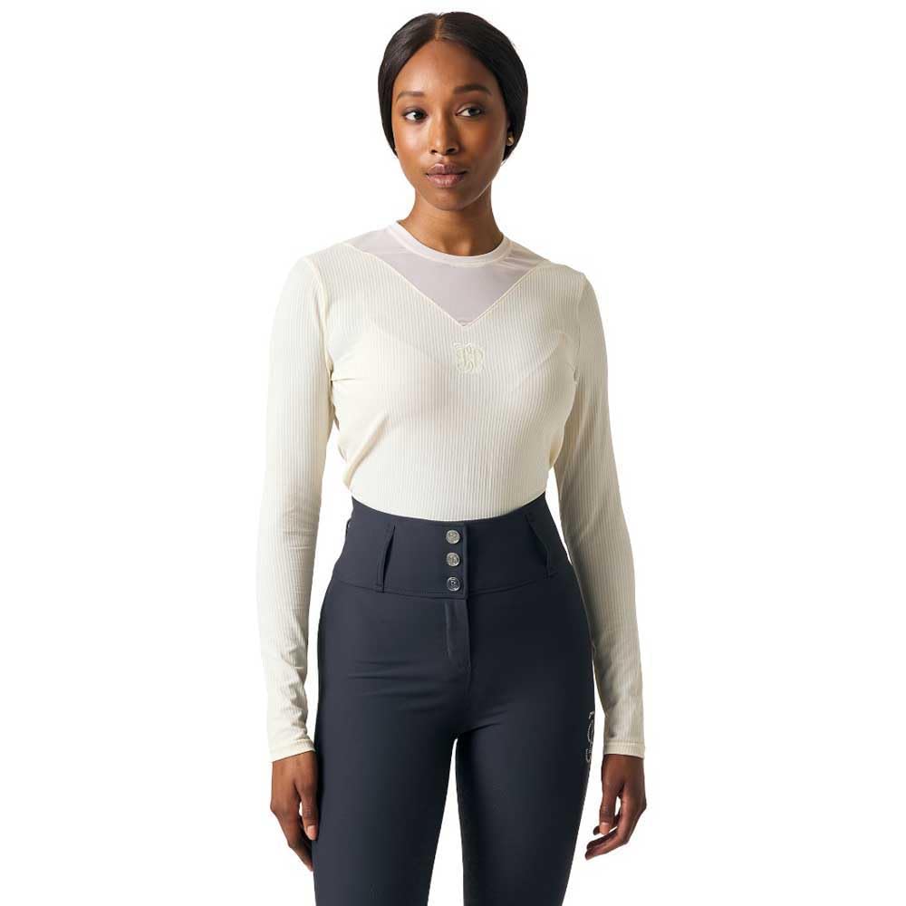 PS of Sweden Leandra Striped Mesh Top Woman Long Sleeve T-Shirt L