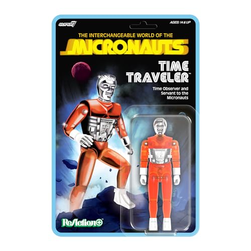 Super7 Micronauts Reaction+ Wave 04 - Figura de acción de viajero en el tiempo (naranja translúcido)