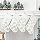 GugnRyAc Große Weihnachtsstrümpfe 4er - 45cm Plüsch Kunstpelz Xmas Stocking mit Schneeflocke, Weihnachtsstrumpf für Kamin Hängende Strümpfe für Weihnachtsdeko (Gold)