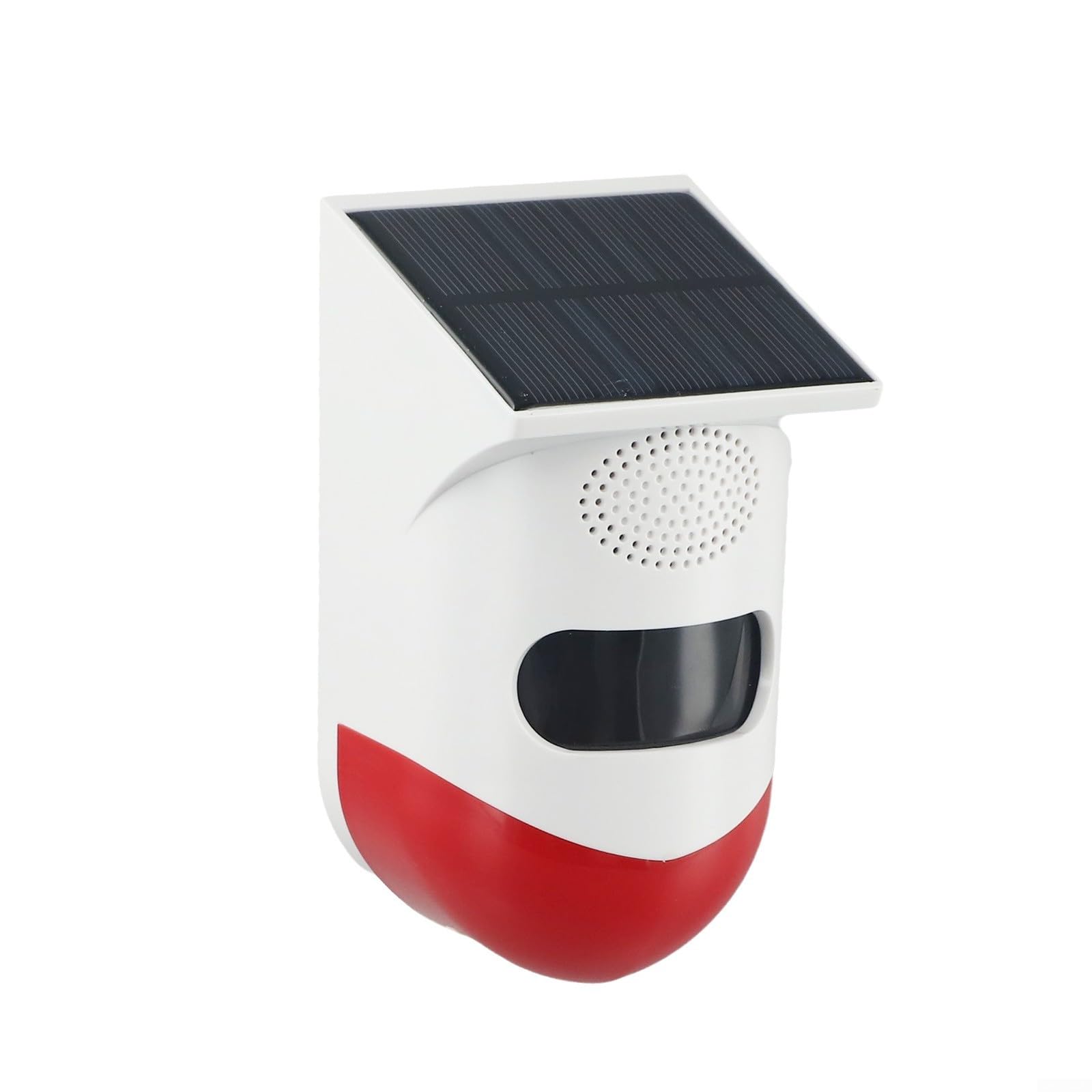 Alarma infrarroja impermeable alimentada por energía solar con sirena estroboscópica, detector de movimiento PIR para exteriores, salida de sonido de 120 dB para uso en granja y jardín (control remoto
