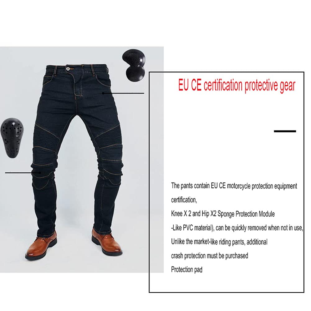 Wodoodporne dżinsy do jazdy na motocyklu, 4 zdejmowane spodnie rowerowe dla mężczyzn i kobiet (S-4XL, 2 kolory)