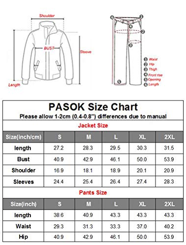 Pasok Men's Casual Tracksuit Long Sleeve Full Zip Running Jogging Sweatsuit Athletic Sports Set Light Gray L #TOP6