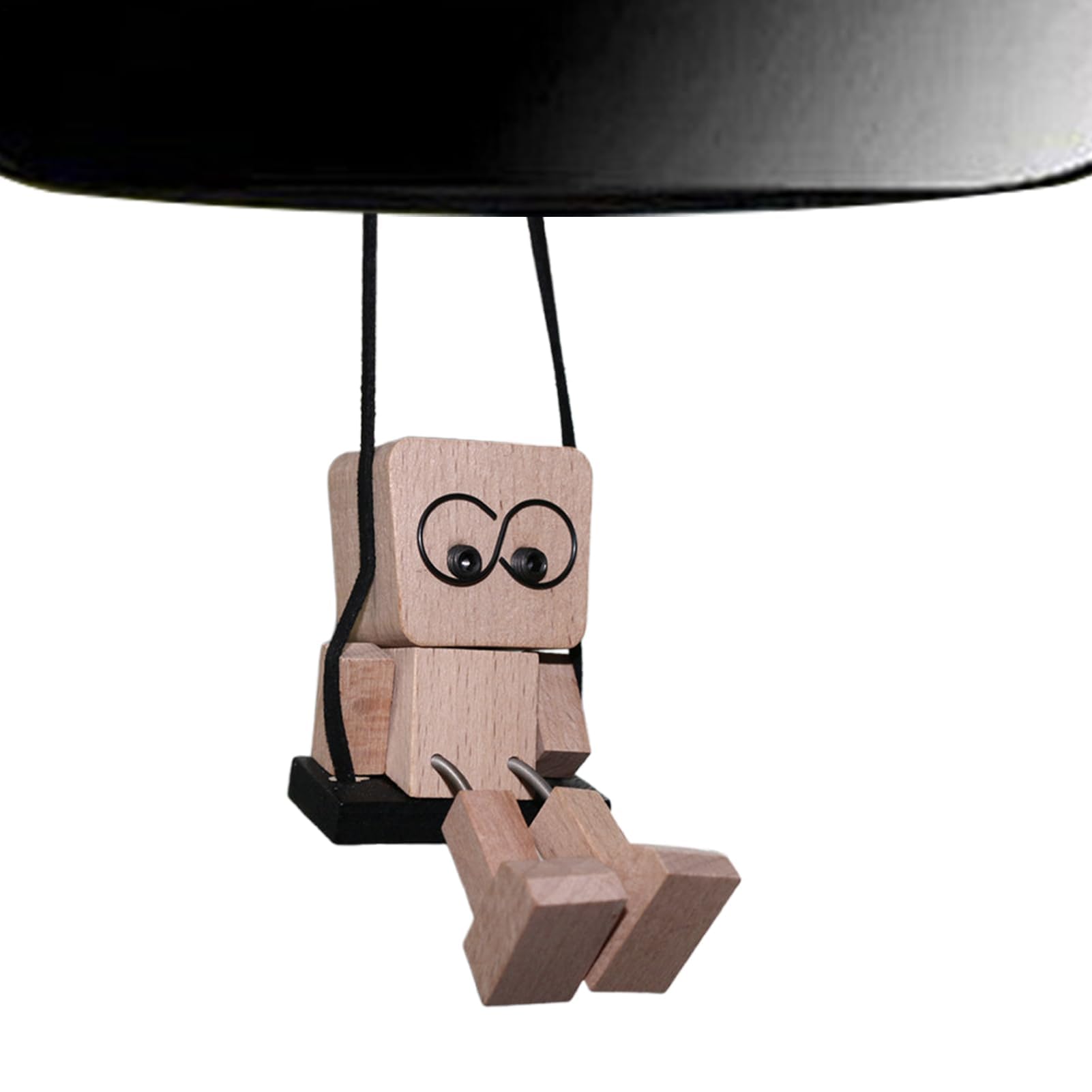 Muiltvoe Car Mirror Swinging Ornament, Vehicle Interior Wooden Leg Shaking Men Figurine, Rearview Mirror Decoration Accessories for Cars, Trucks, RVs, Minivans, Pickups