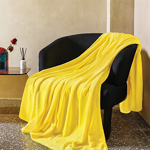 JIAHANNHA Yellow Throw Blanket Fleece Blanket 50'x60',Super Soft Cozy...