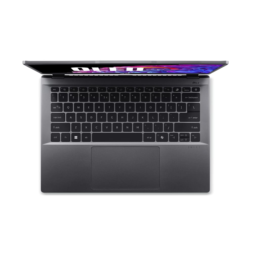 Acer Swift Go 14 I PC Portable 14" 2.8K OLED 90Hz I AMD Ryzen 5-8645HS I 16Go RAM DDR5 I 512Go SSD I AMD Radeon Graphics I Windows 11 Home I Gris I Clavier FR AZERTY I SFG14-63-R11S